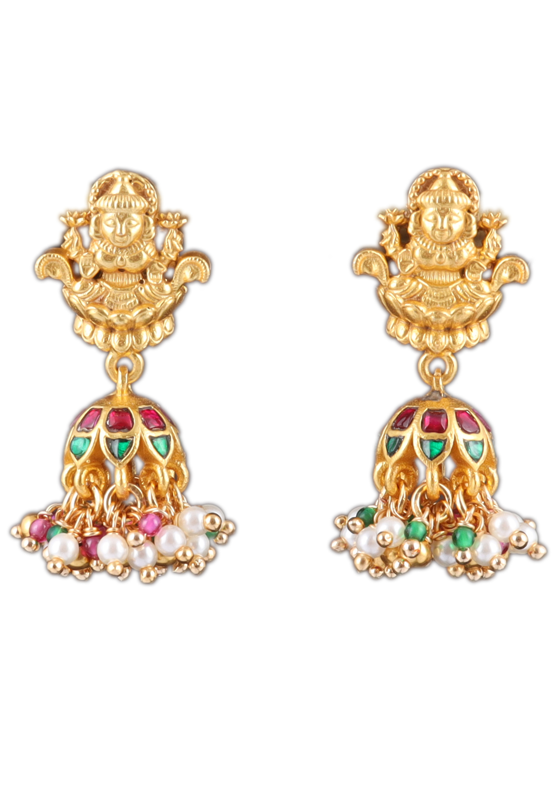 Lakshmi Nakshi Jadau Kundan Simple Jhumka Earrings