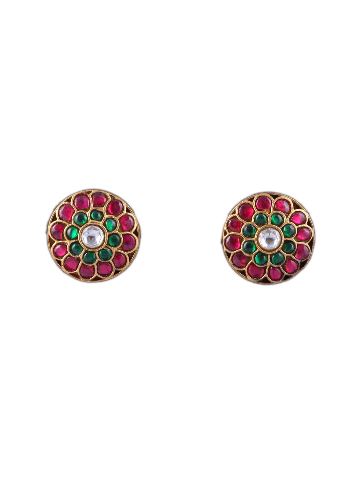 Elegant Hand Crafted Jadau Kundan Stud Earrings