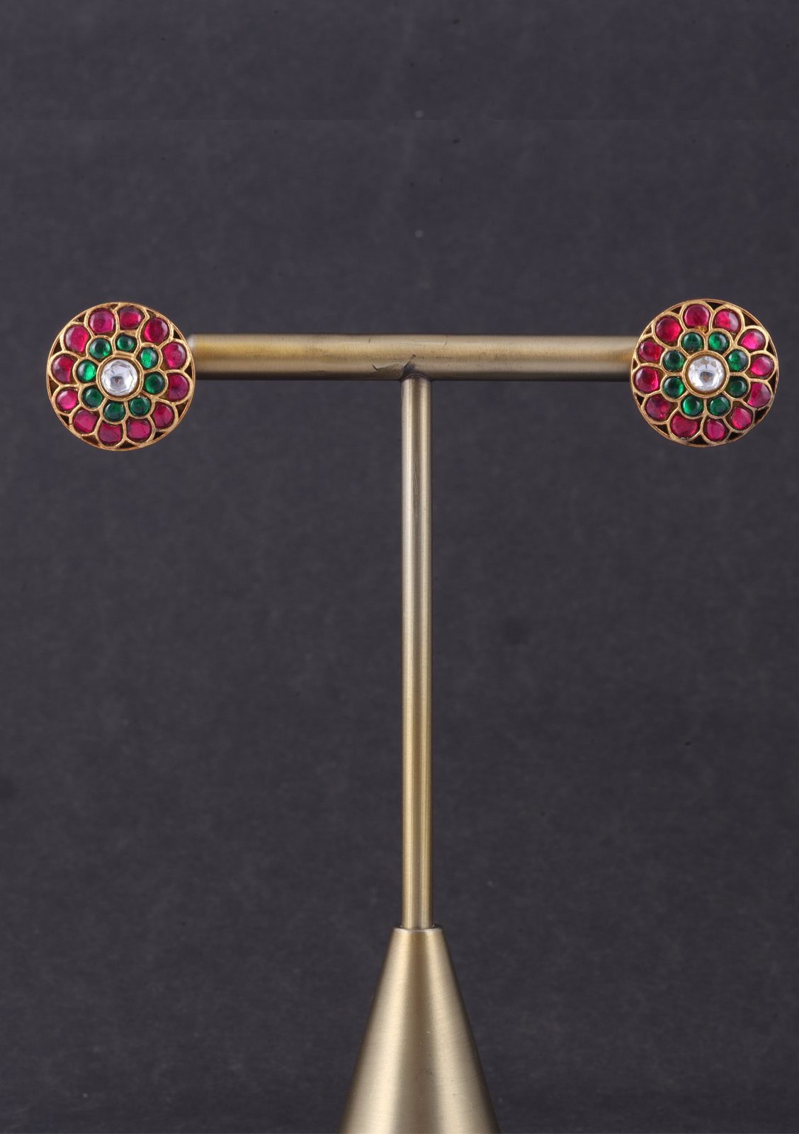 Elegant Hand Crafted Jadau Kundan Stud Earrings