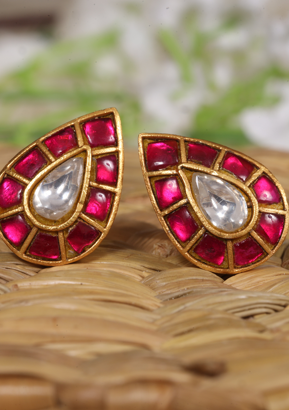 Unique and Elegant Jadau Kundan Stud Earrings