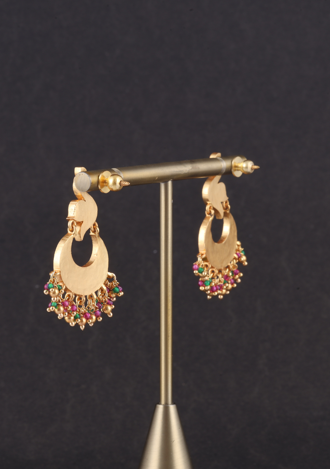Designer Elegant Peacock Jadau Kundan Chandbali Earrings