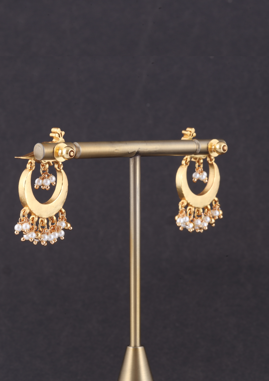 Pretty Peacock Jadau Kundan Chandbali Earrings with Pearl Beads