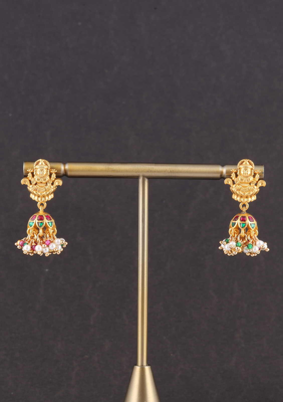Lakshmi Nakshi Jadau Kundan Simple Jhumka Earrings