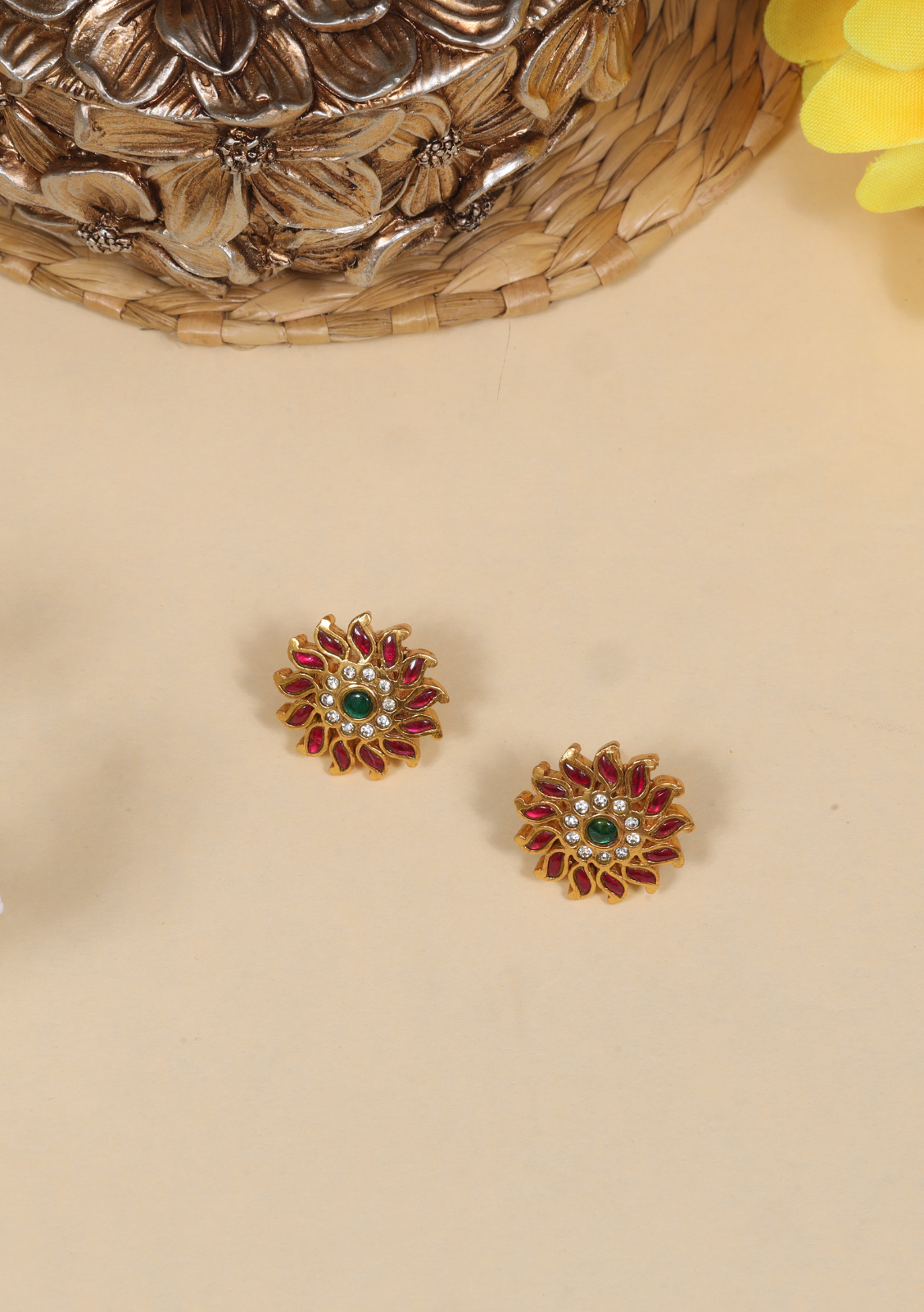 Cute and Simple Designer Jadau Kundan Stud Earrings