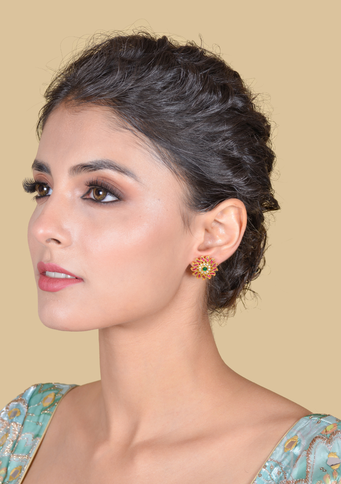 Cute and Simple Designer Jadau Kundan Stud Earrings