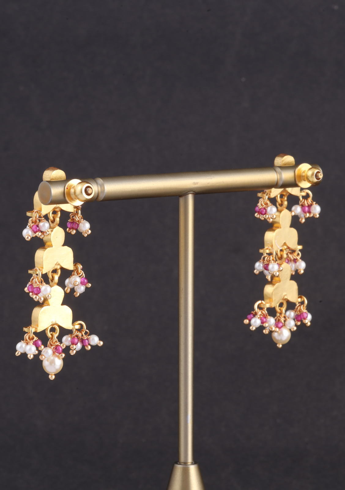 Classic Simple Dangler Jadau Kundan Earrings with Pearl Hangings