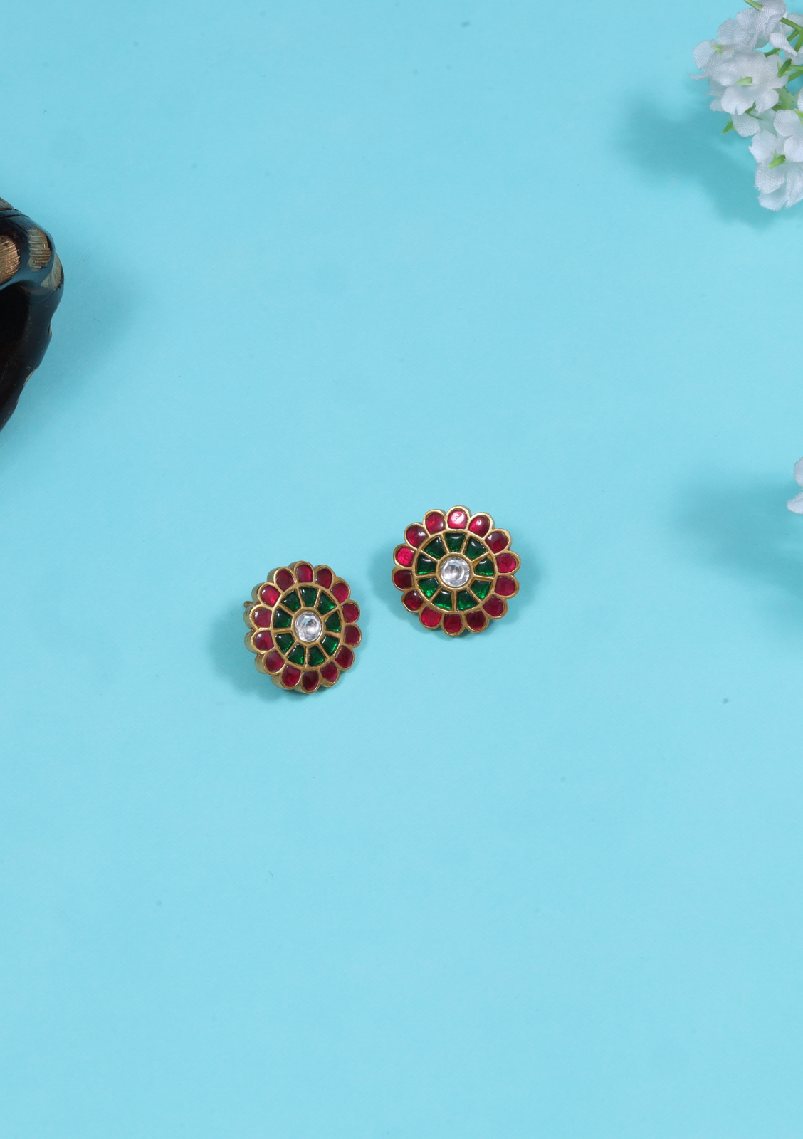 Glorious Jadau Kundan Designer Stud Earrings