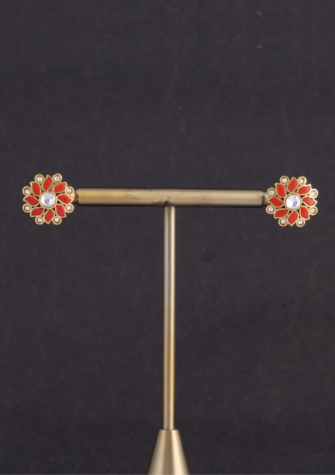 Gorgeous Floral Pattern Designer Jadau Kundan Stud Earrings