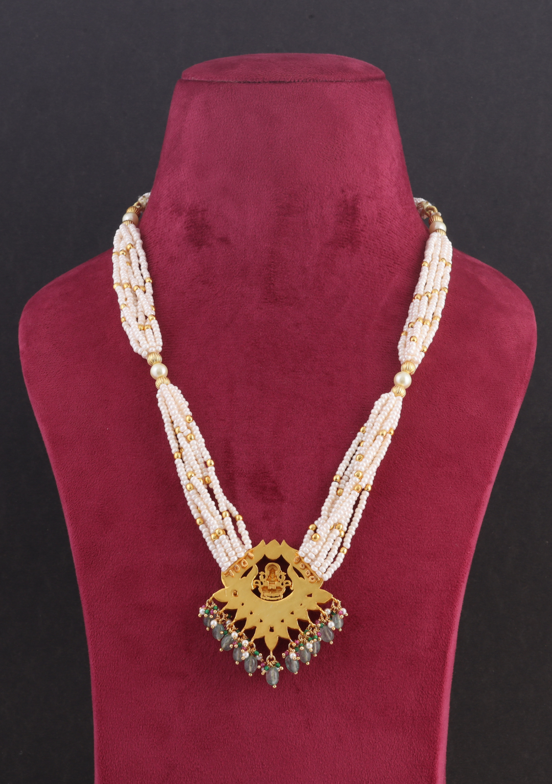 Elegant Nakshi Jadau Kundan Lakshmi Long Necklace