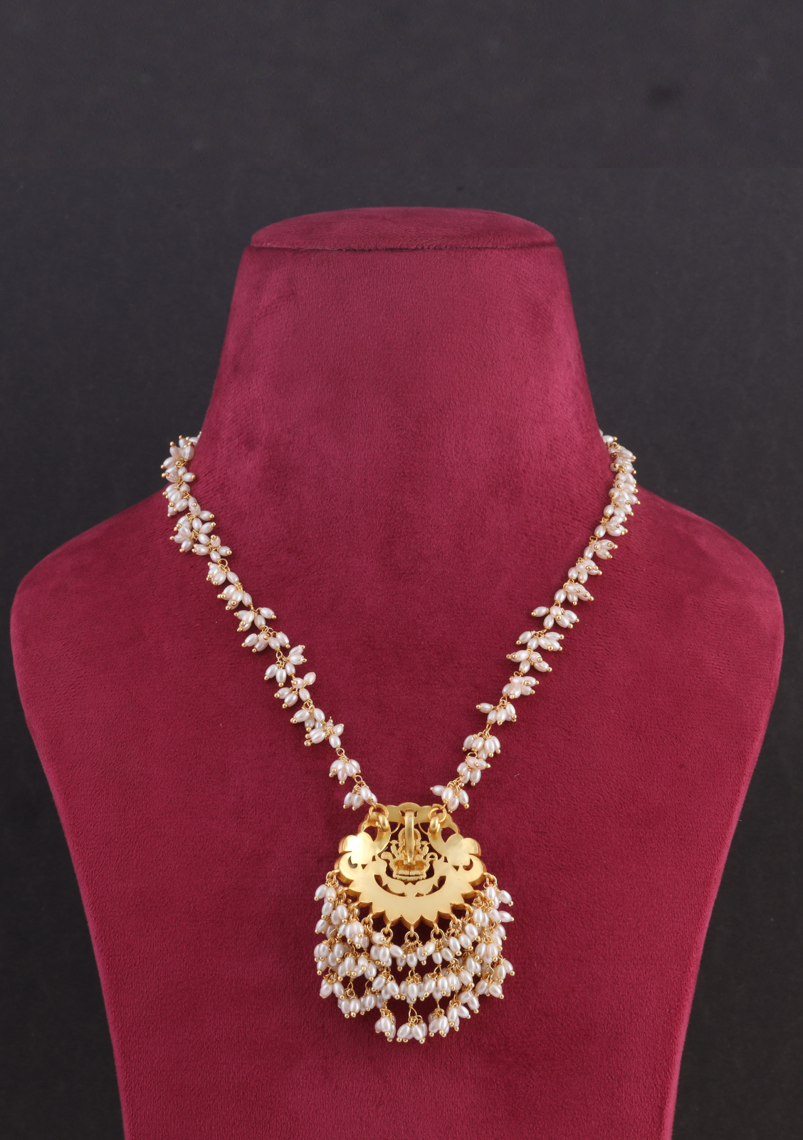 Designer Floral Chain Lakshmi Motif Jadau Kundan Necklace