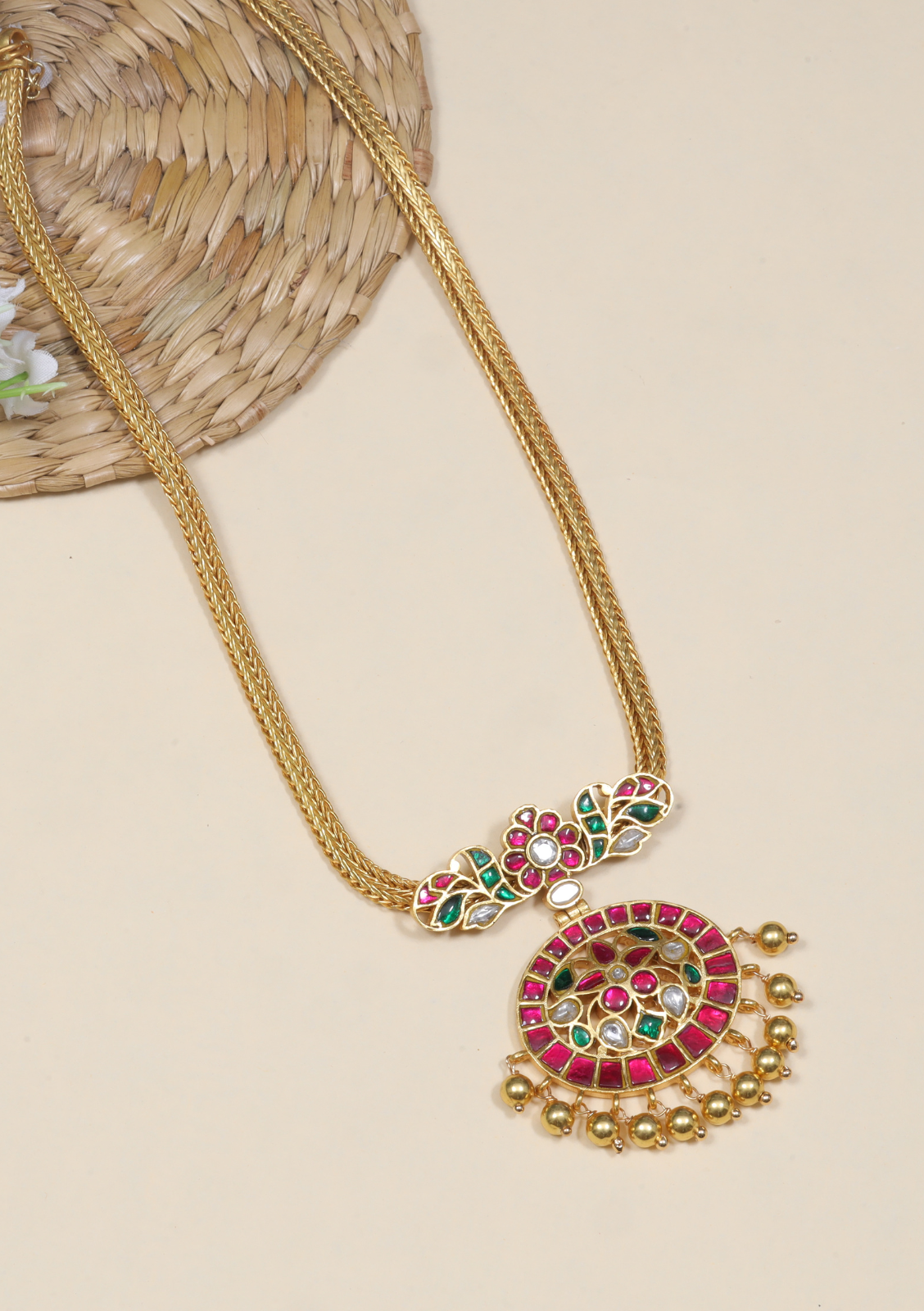 Jadau Kundan Traditional Simple Short Necklace