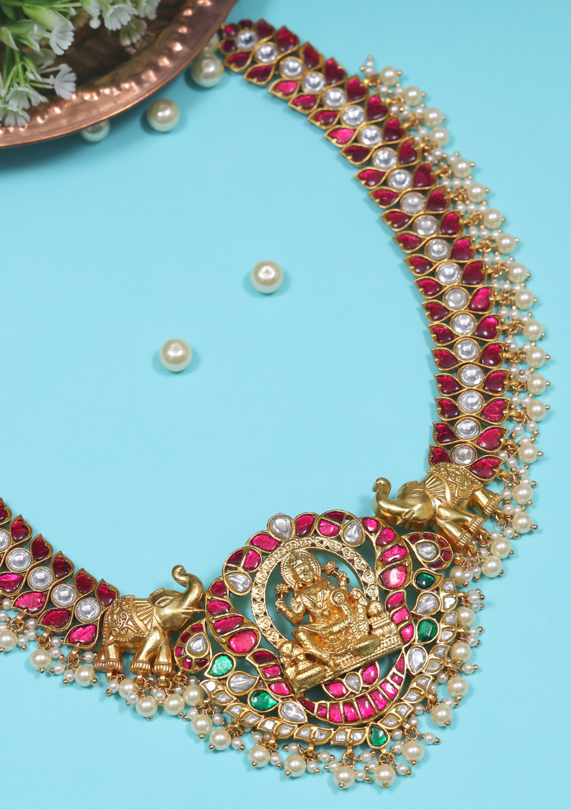 Lakshmi Nakshi Designer Heavy look Jadau Kundan Necklace