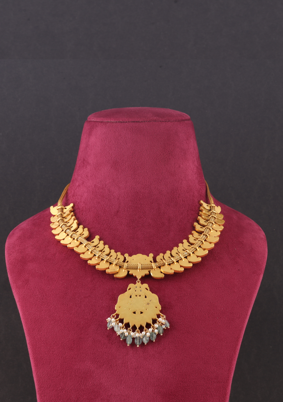Elegant Peacock Moltif Real Jadau Kundan fine work Necklace with Emeralds Green Beads Hangings