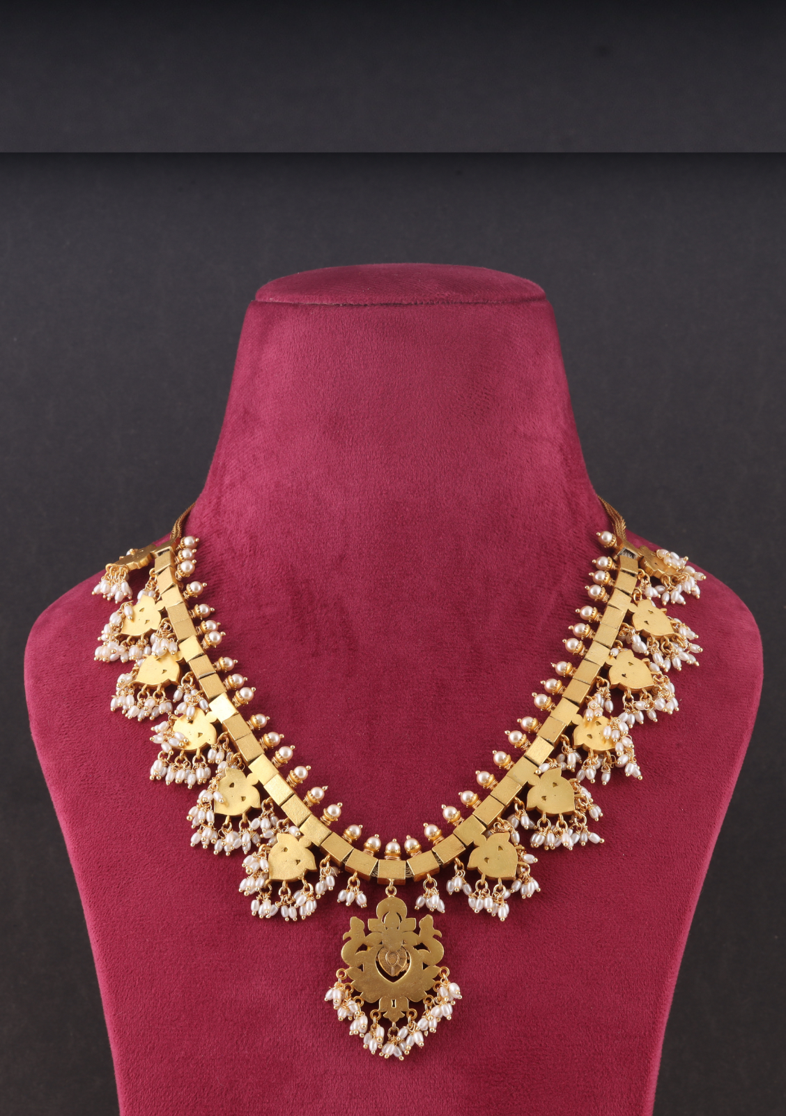 Elegant Guttapusalu Necklace Fine Jadau Kundan work with Rice Pearls