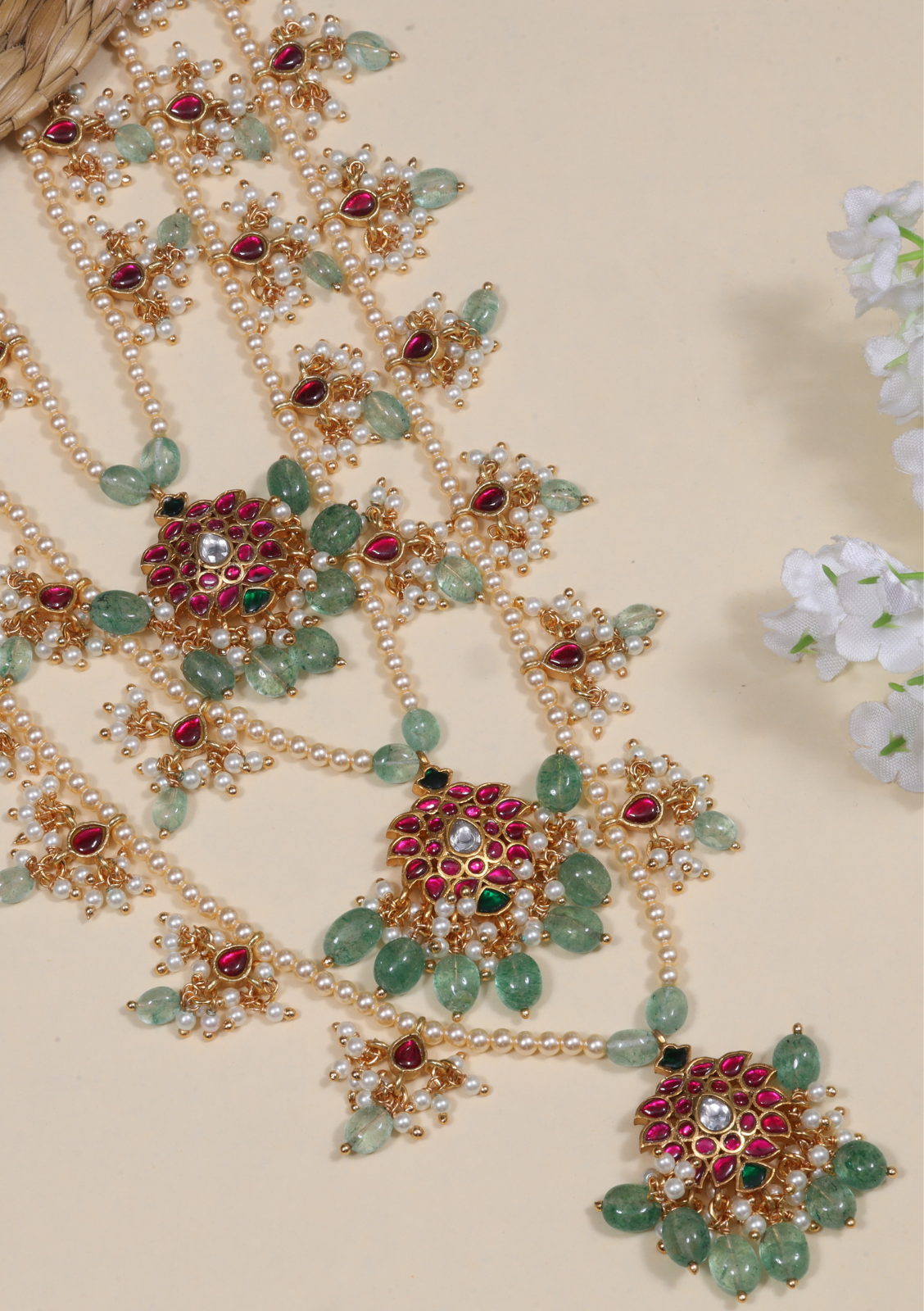 Elegant Layered Jadau Kundan Necklace