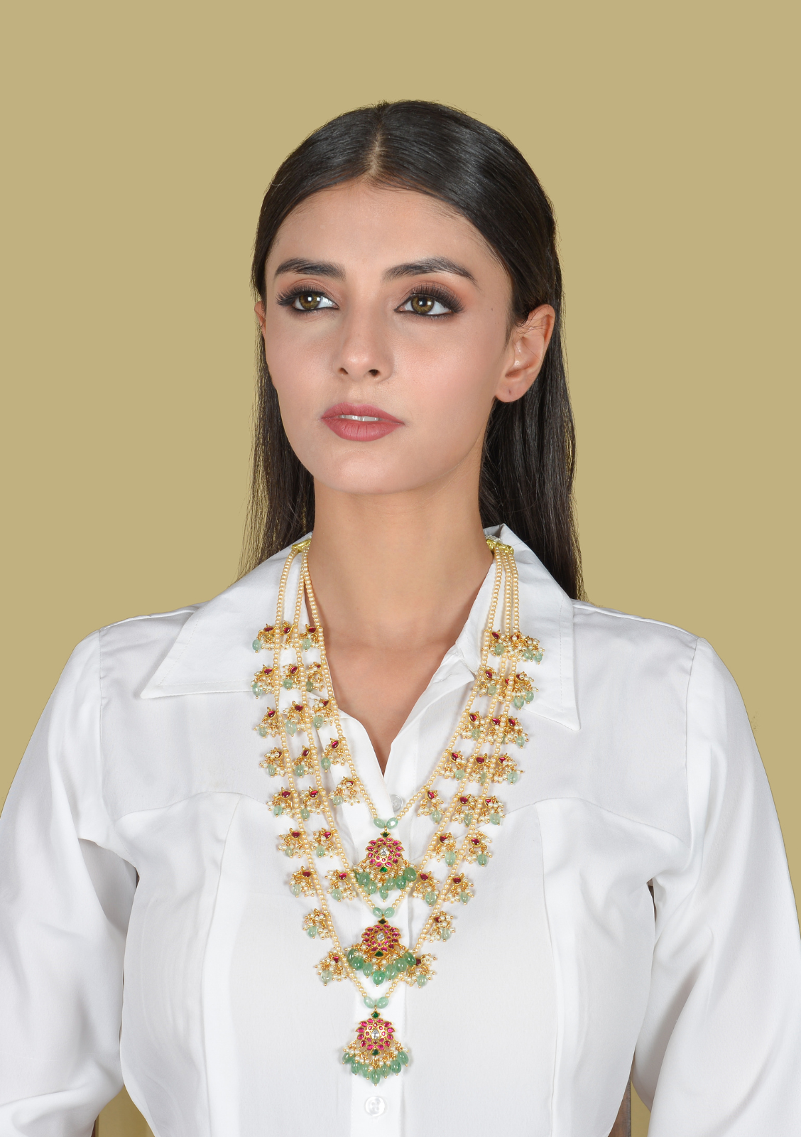 Elegant Layered Jadau Kundan Necklace