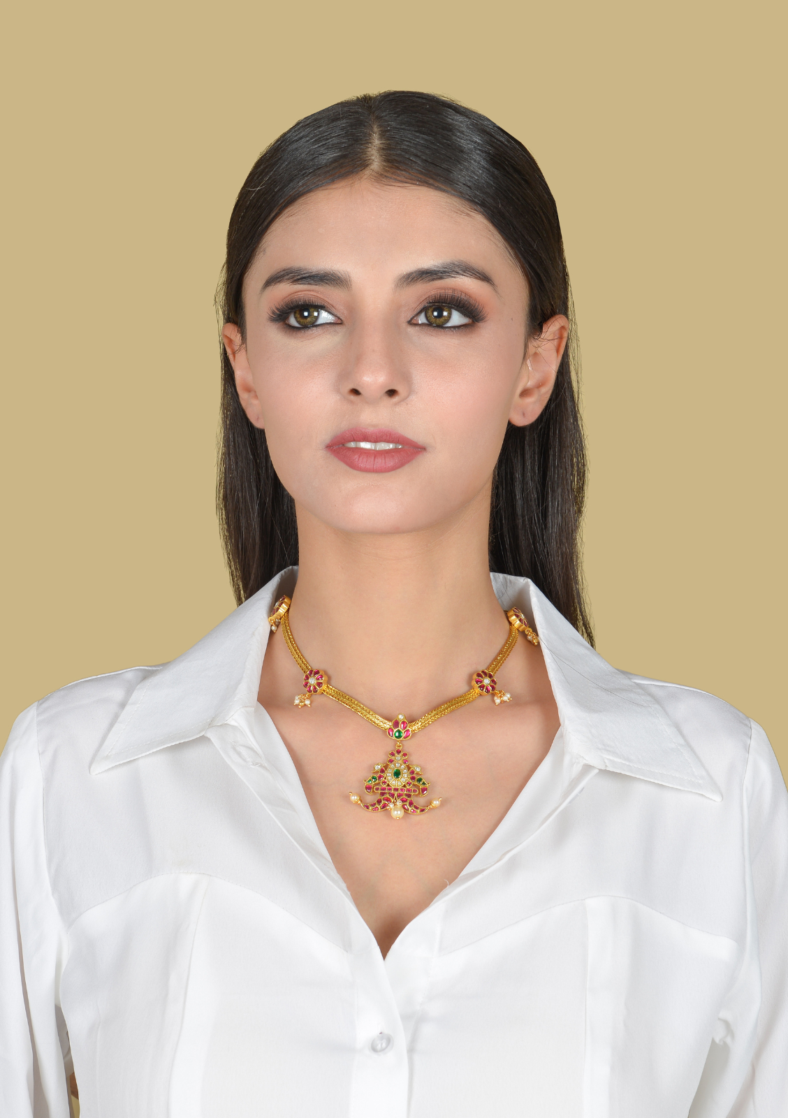 Stylized Designer Jadau Kundan Short Necklace
