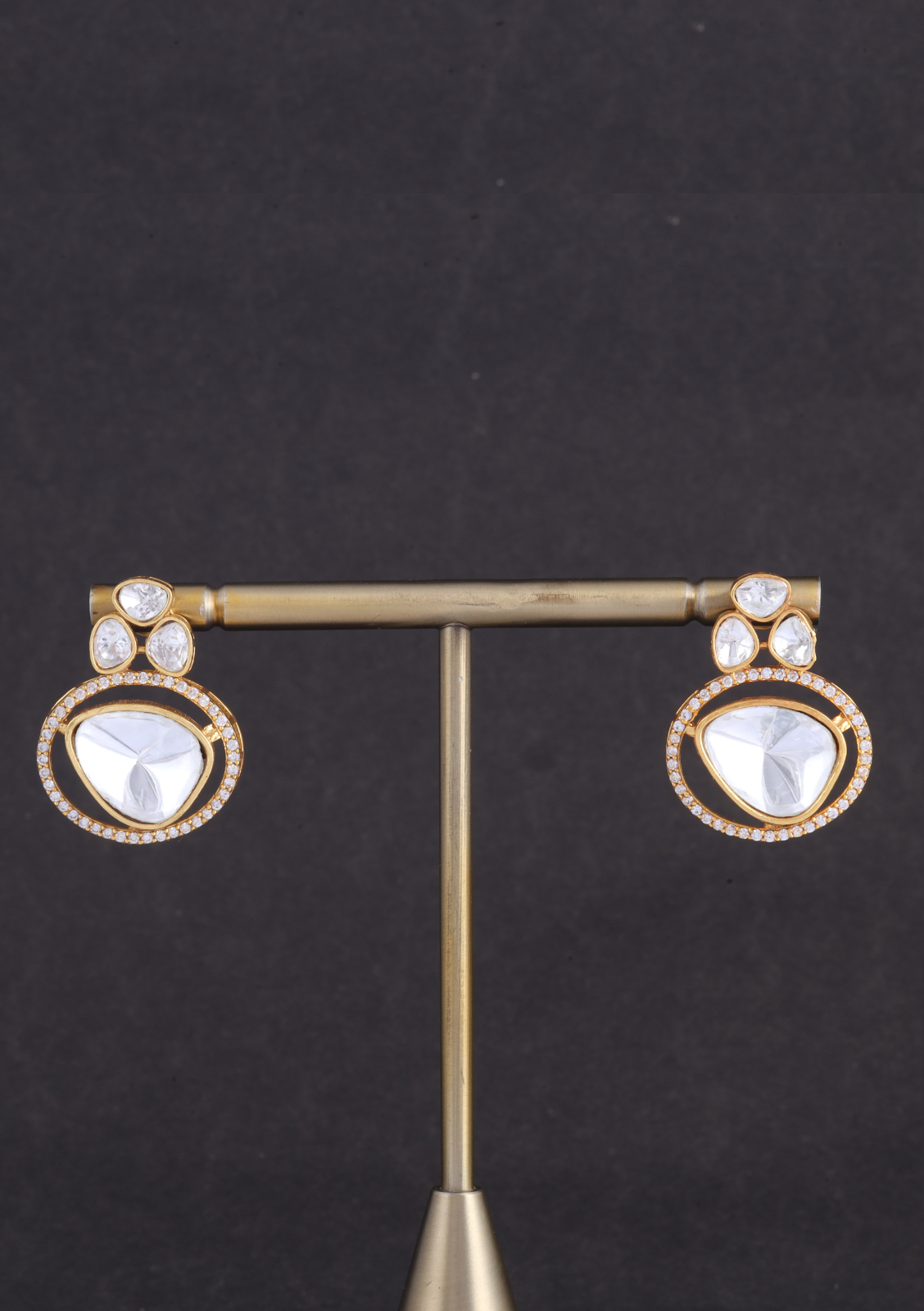 Stylish Designer Moissanite Polki Necklace Earring Set