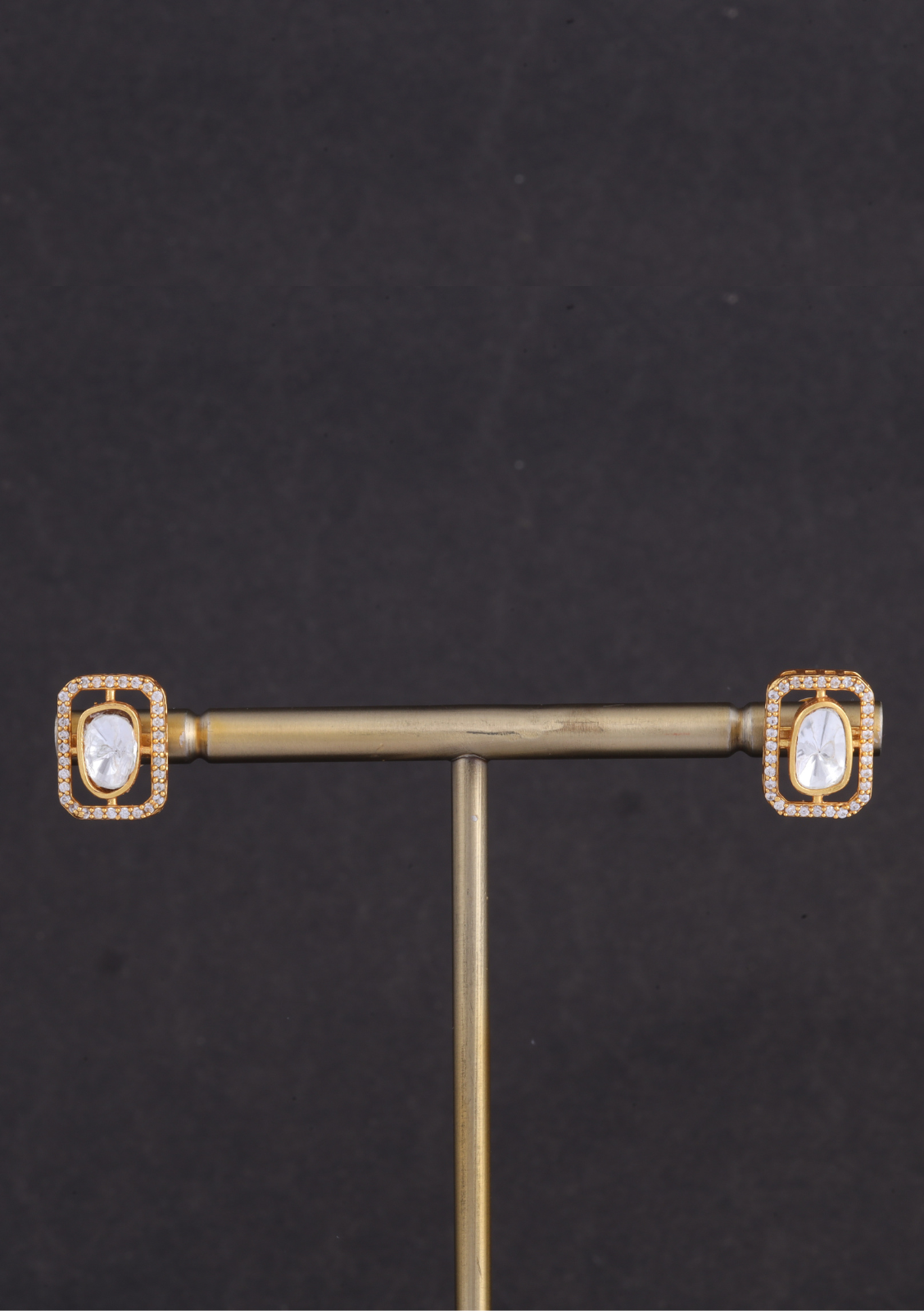 Minimal Elegant Moissanite Polki Necklace Earring Set