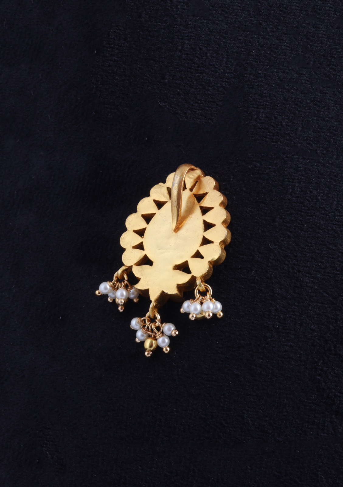 Elegant Peacock Jadau Kundan Designer Pendant with Pearl Hangings