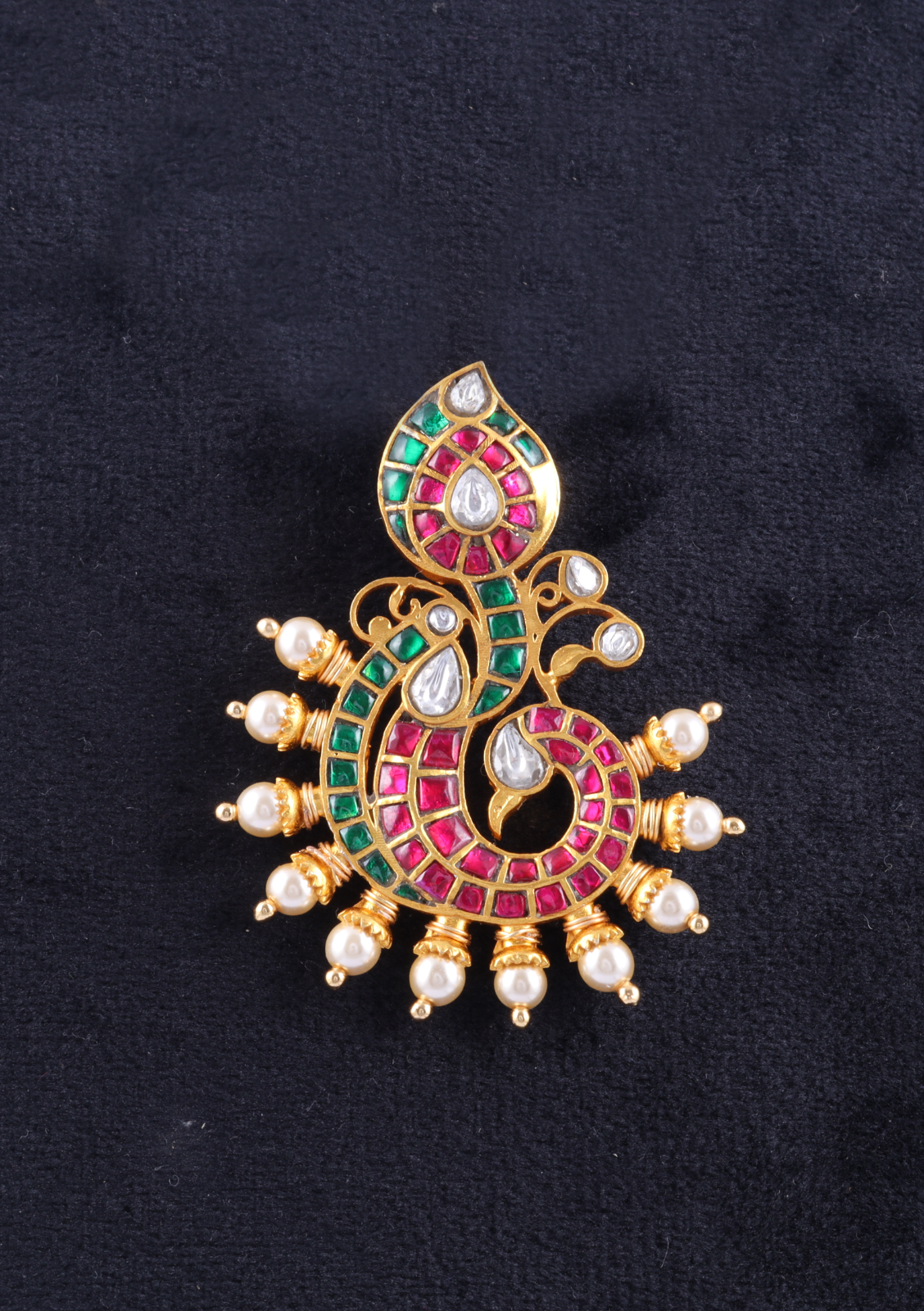 Classic Divine Designer Jadau Kundan Pendant with Pearl