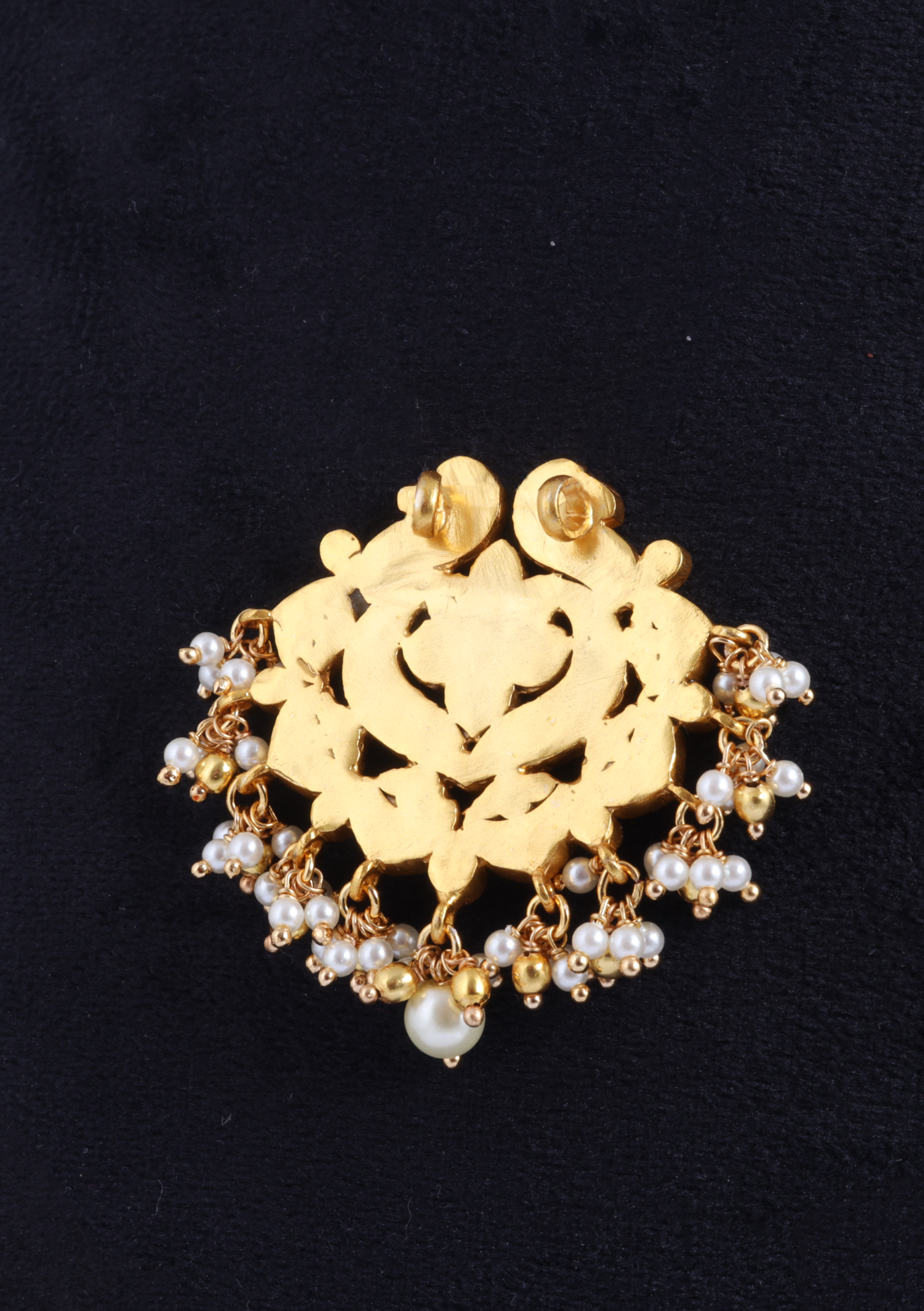 Exclusive Designer Jadau Kundan Peacock Pendant with Pearl Hangings