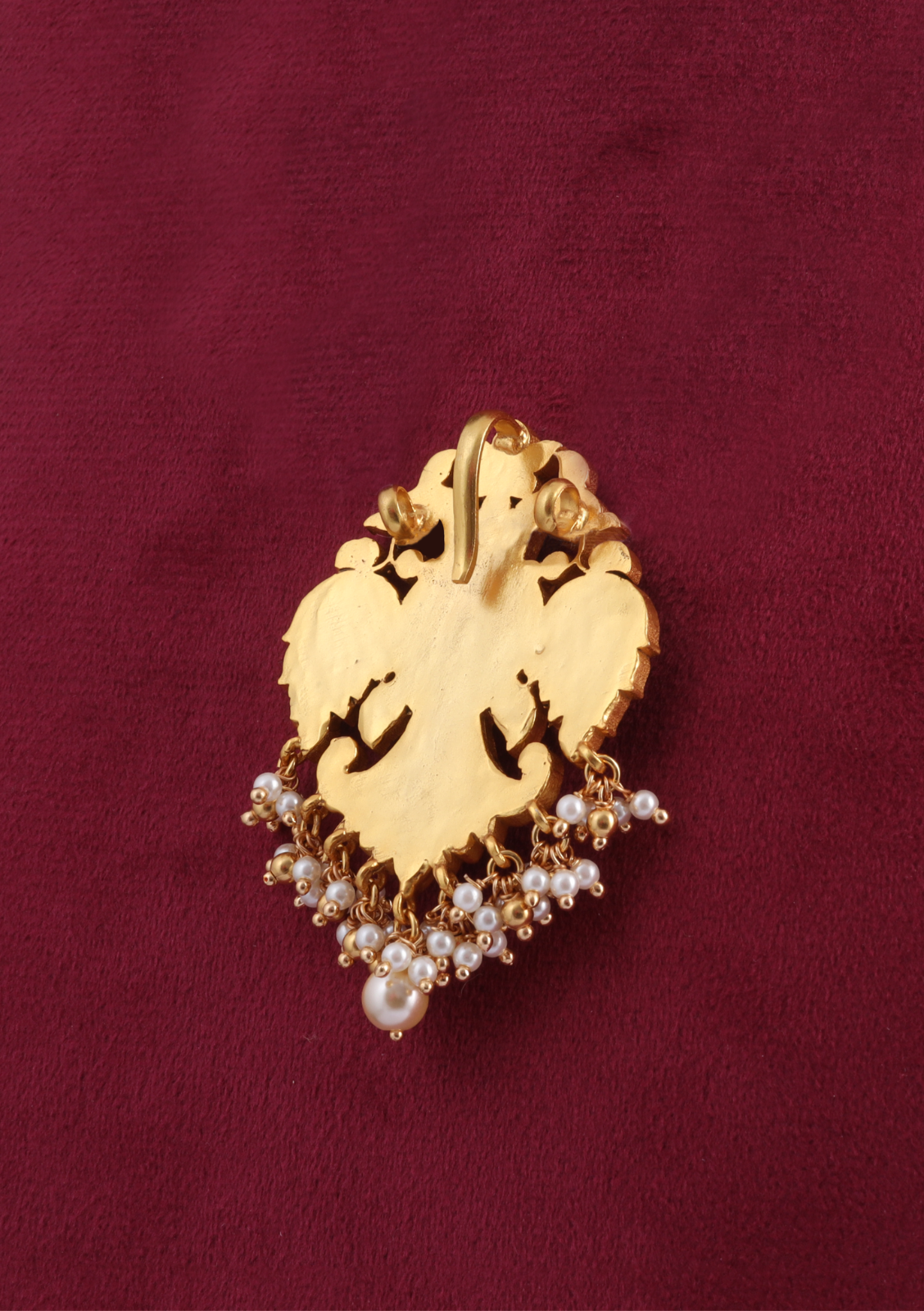 Exclusive Charming Garuda Jadau Kundan Pendant with Pearl Hangings
