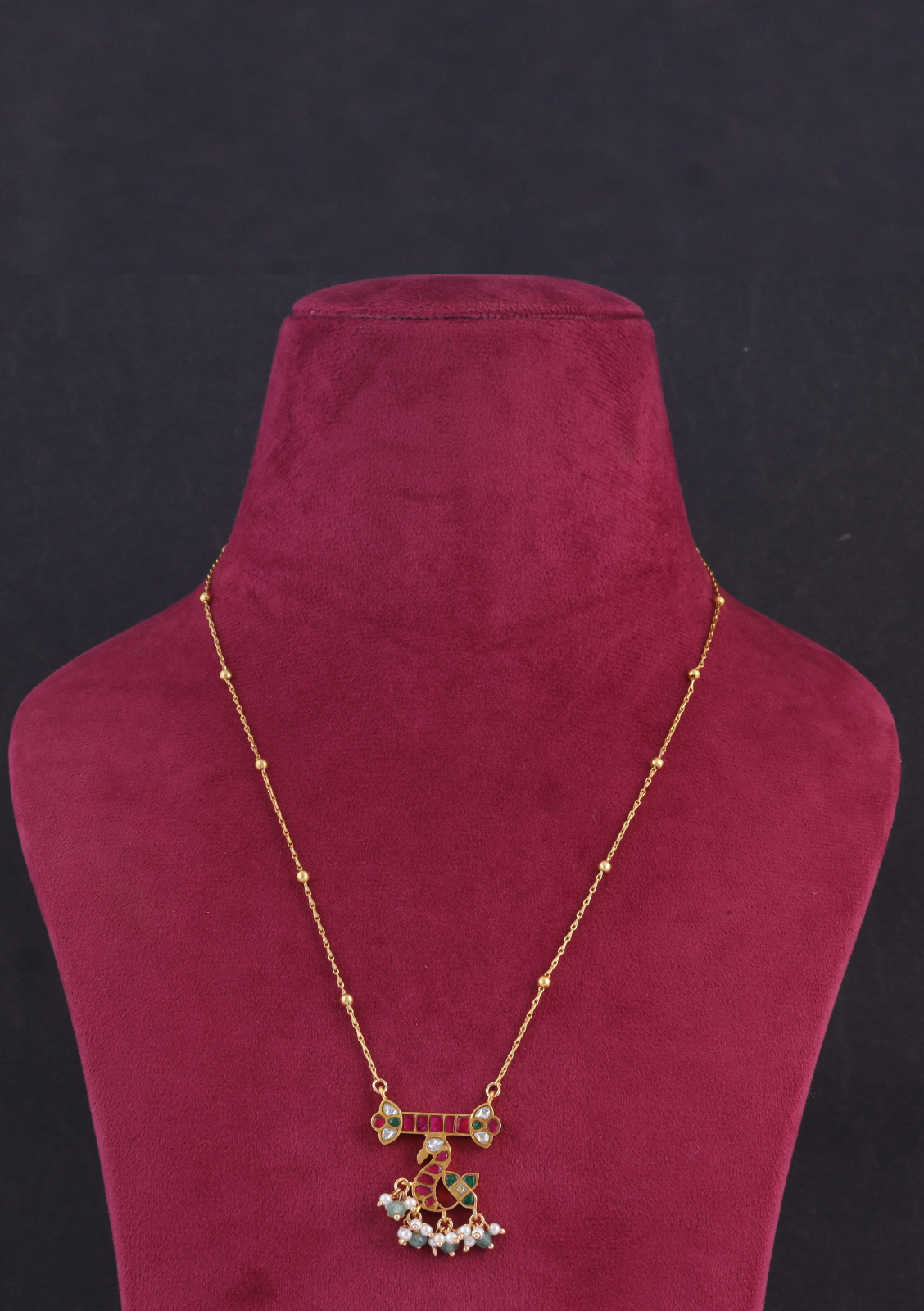 Beautiful Designer Jadau Kundan Pendant Earring Set with Pearl Hangings