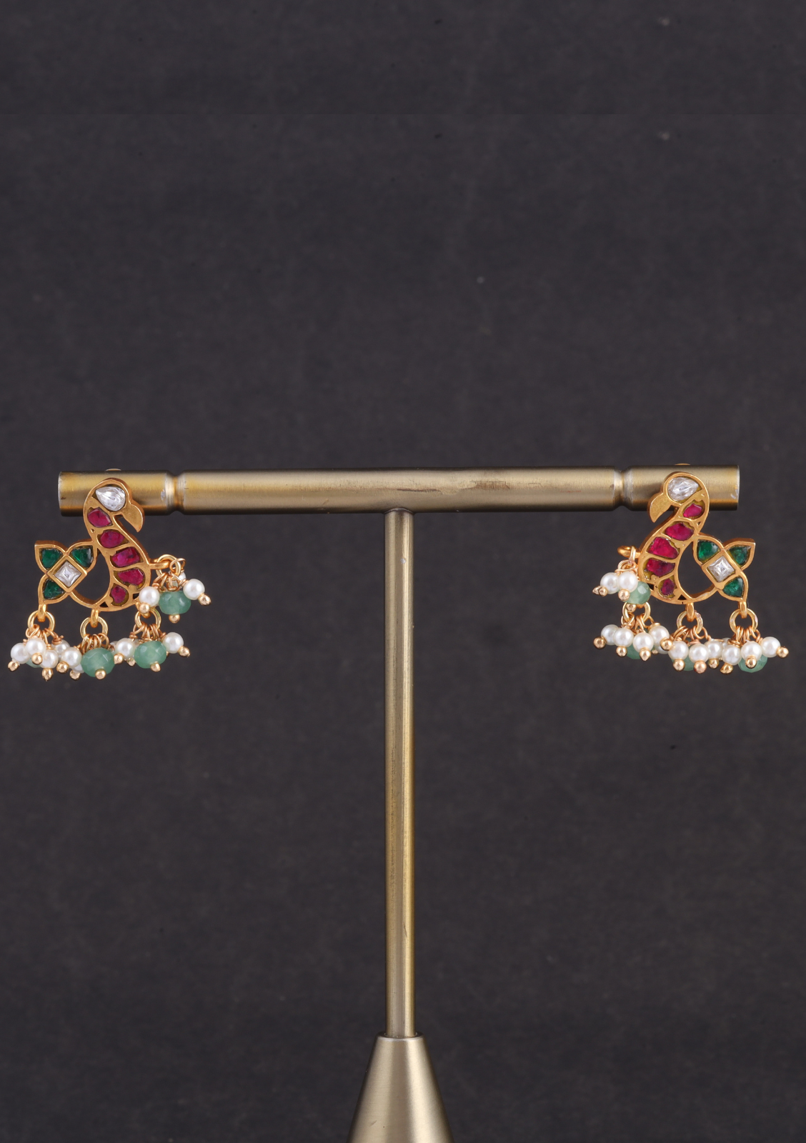Beautiful Designer Jadau Kundan Pendant Earring Set with Pearl Hangings