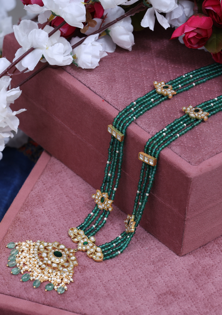 Apsara White Jadau Kundan Classic Long Necklace