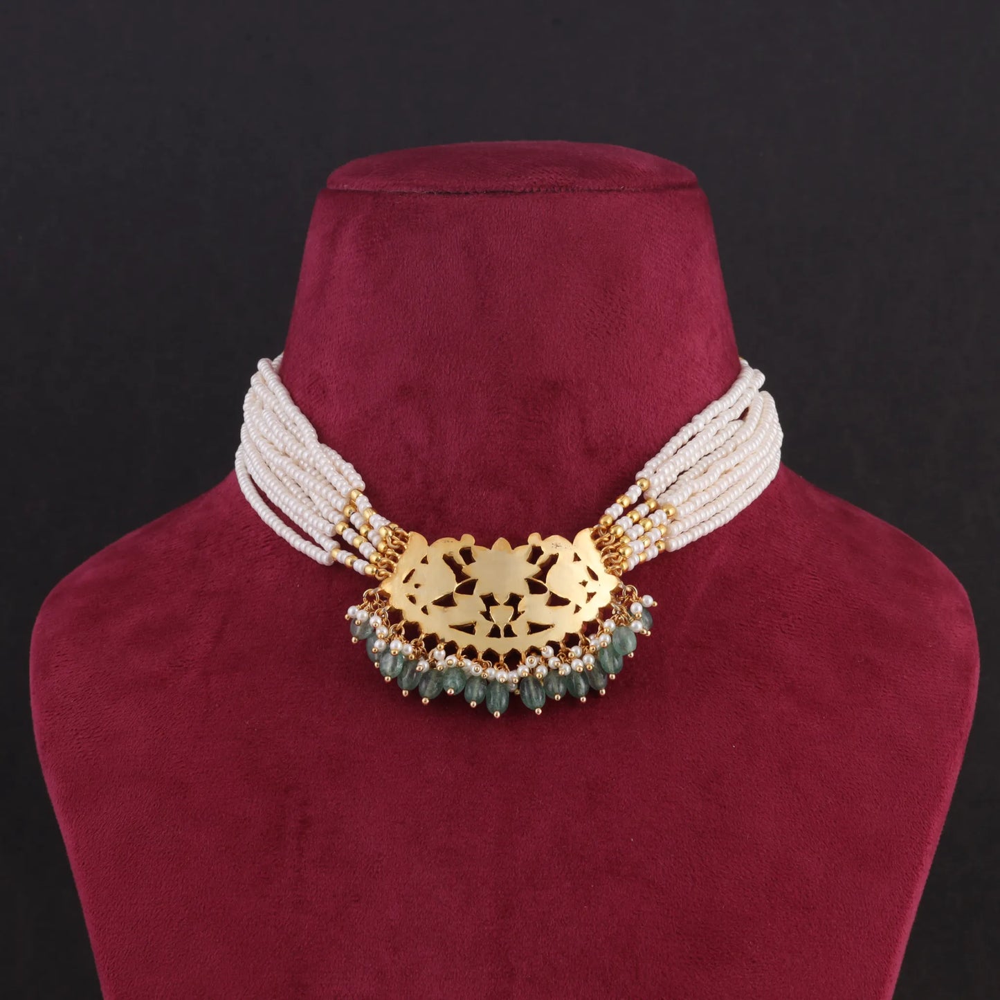 Statement Jadau Kundan Peacock Beads Choker