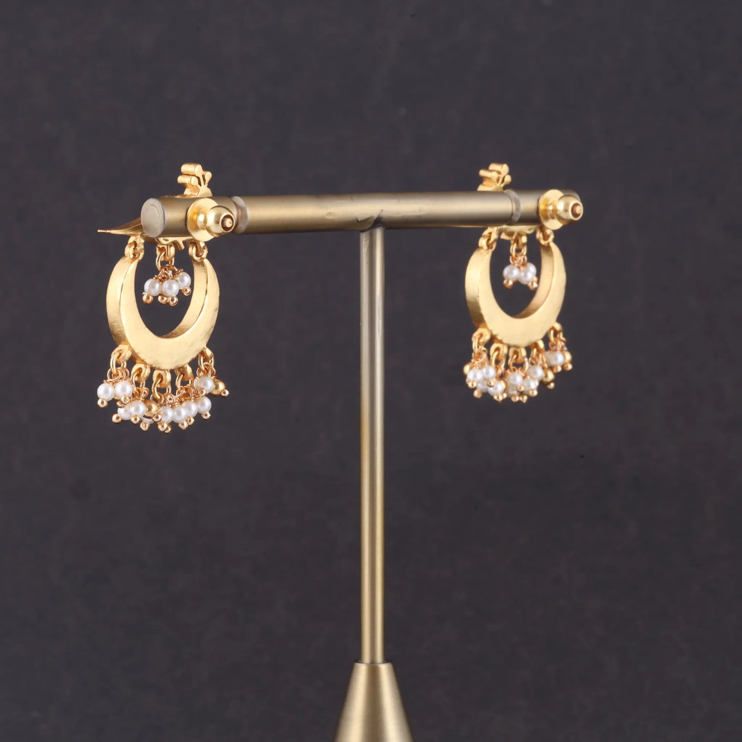 Pretty Peacock Jadau Kundan Chandbali Earrings with Pearl Beads