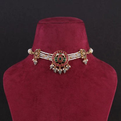 Simple Stylish Jadau Kundan Beads Choker