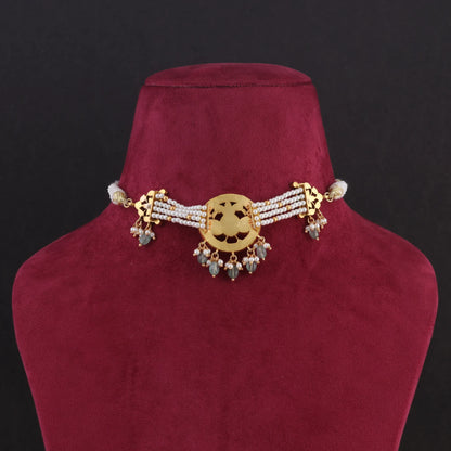 Simple Stylish Jadau Kundan Beads Choker