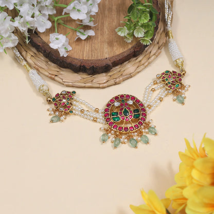 Simple Stylish Jadau Kundan Beads Choker