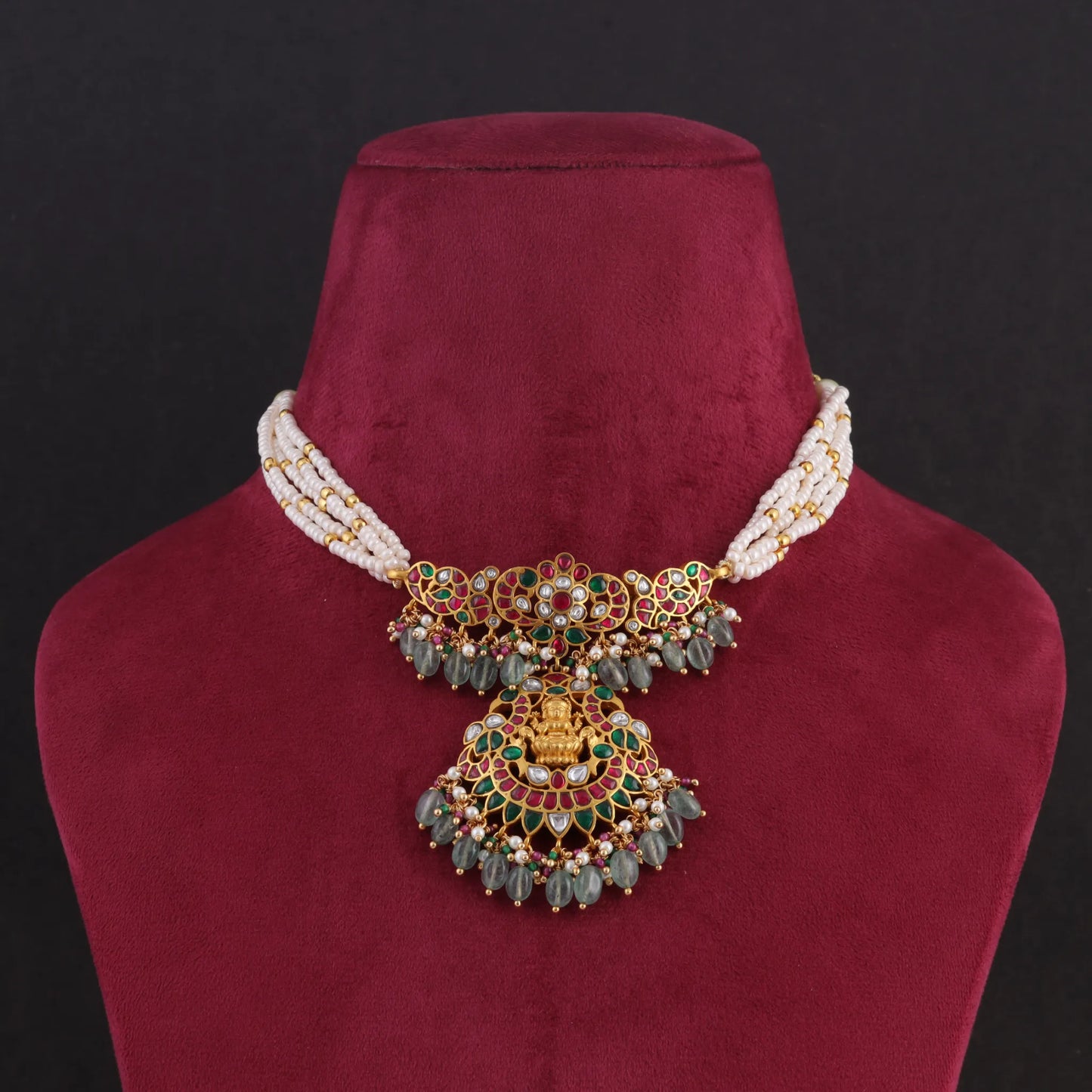 Traditional Lakshmi Motif Jadau Kundan Gold Plated Choker