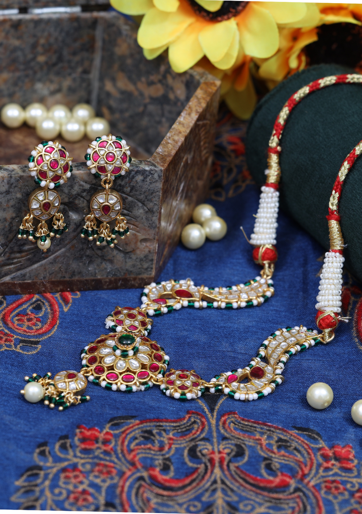 Girija Jadau Kundan Regal Necklace Earring Set