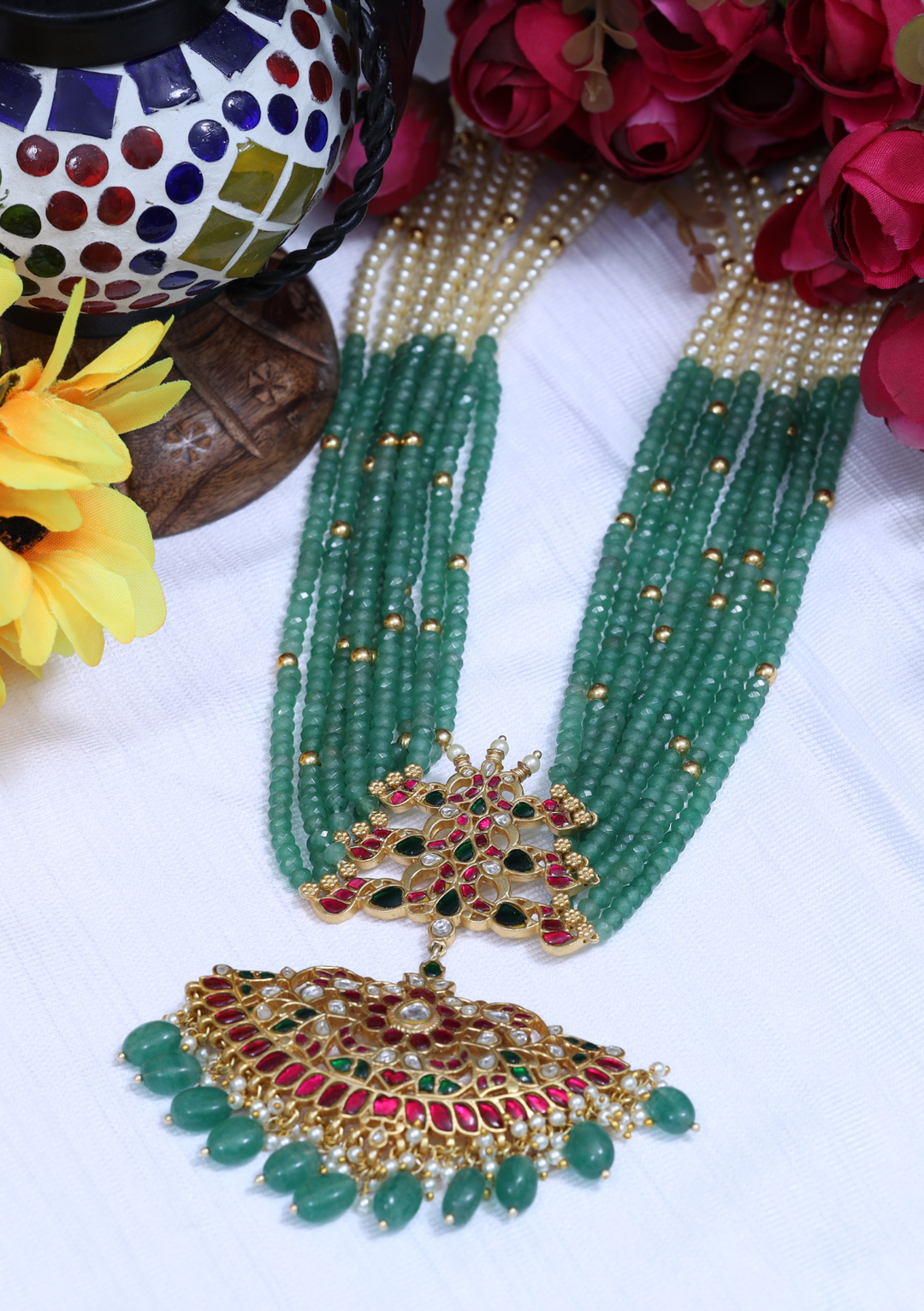 Rumi Jadau Kundan Layered Long Necklace