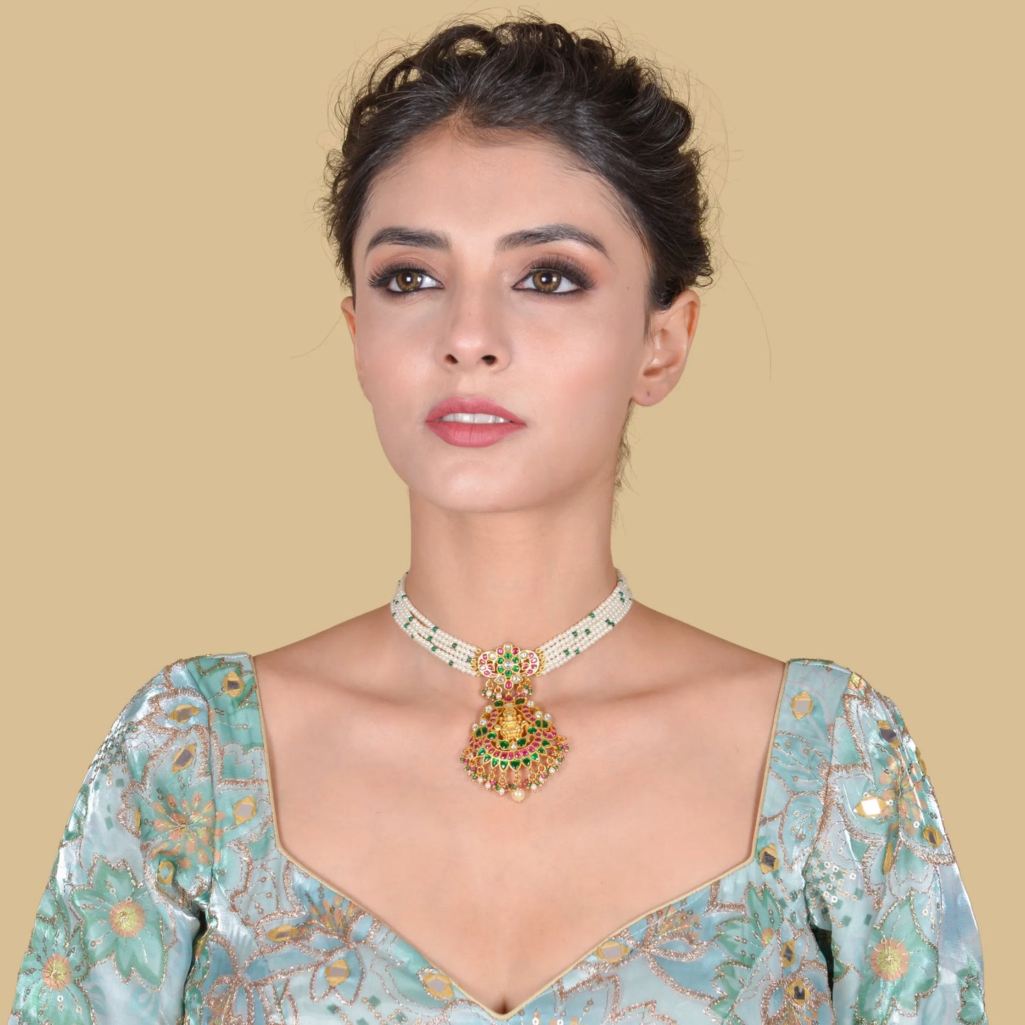 Designer Divine Lakshmi Jadau Kundan Choker Necklace