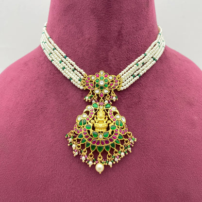 Designer Divine Lakshmi Jadau Kundan Choker Necklace