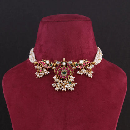 Simple Elegant Peacock Jadau Kundan Choker