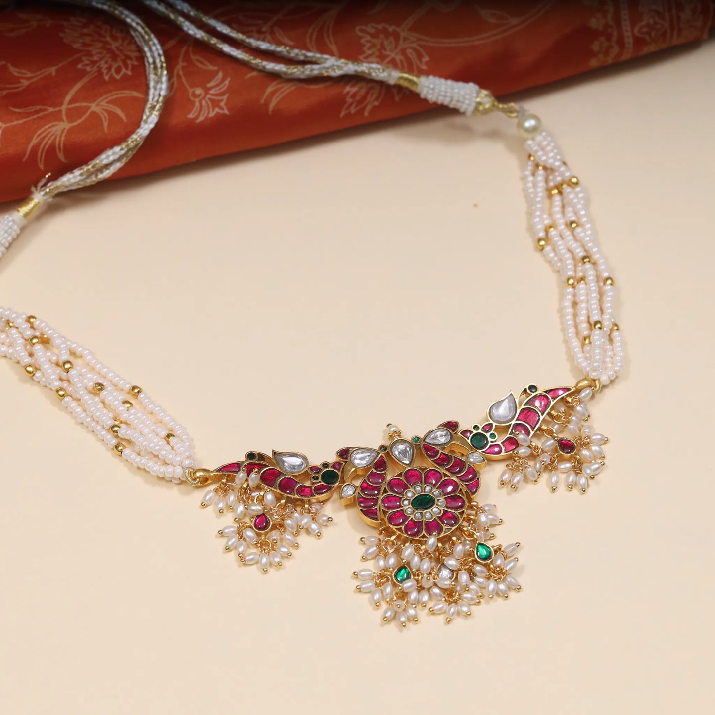 Simple Elegant Peacock Jadau Kundan Choker