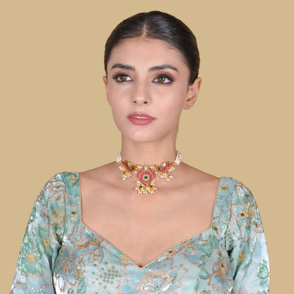 Simple Elegant Peacock Jadau Kundan Choker