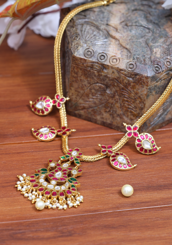 Avni Jadau Kundan Mango Studded Necklace