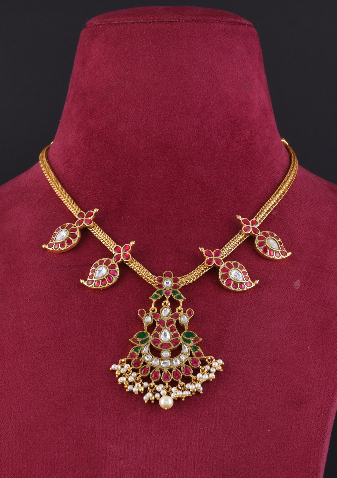 Avni Jadau Kundan Mango Studded Necklace