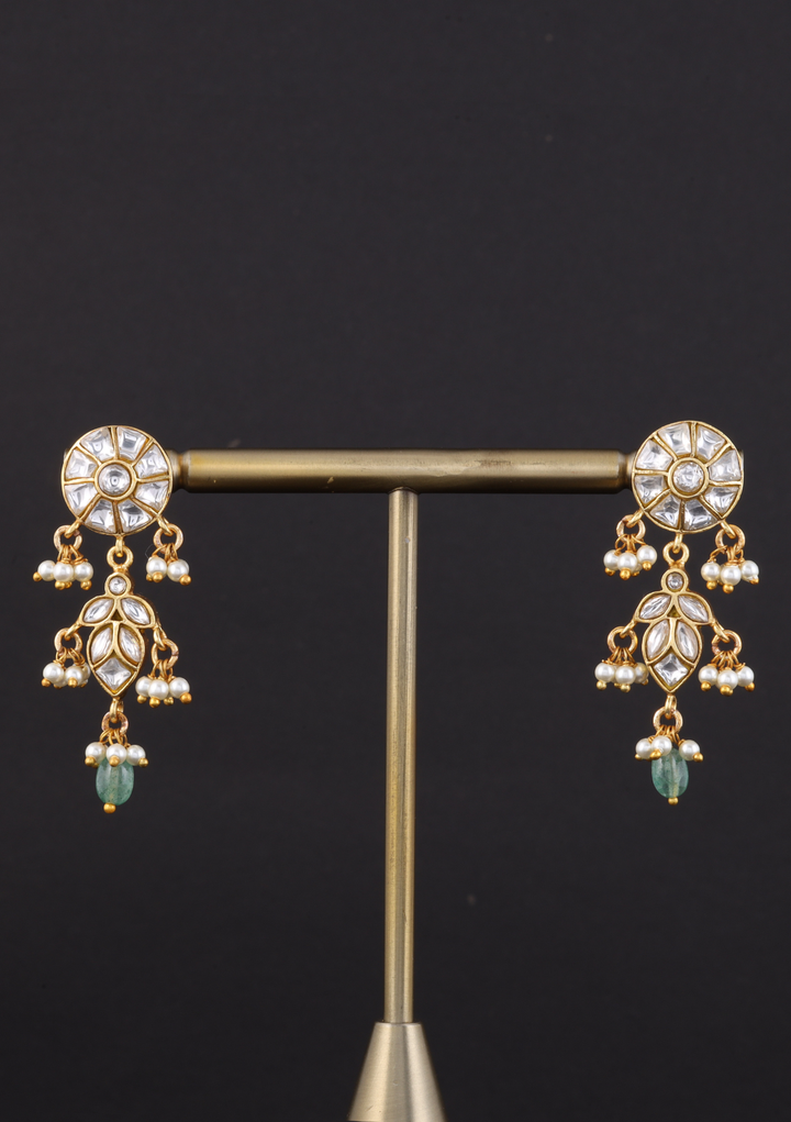 Parisa White Jadau Kundan Necklace Earring Set