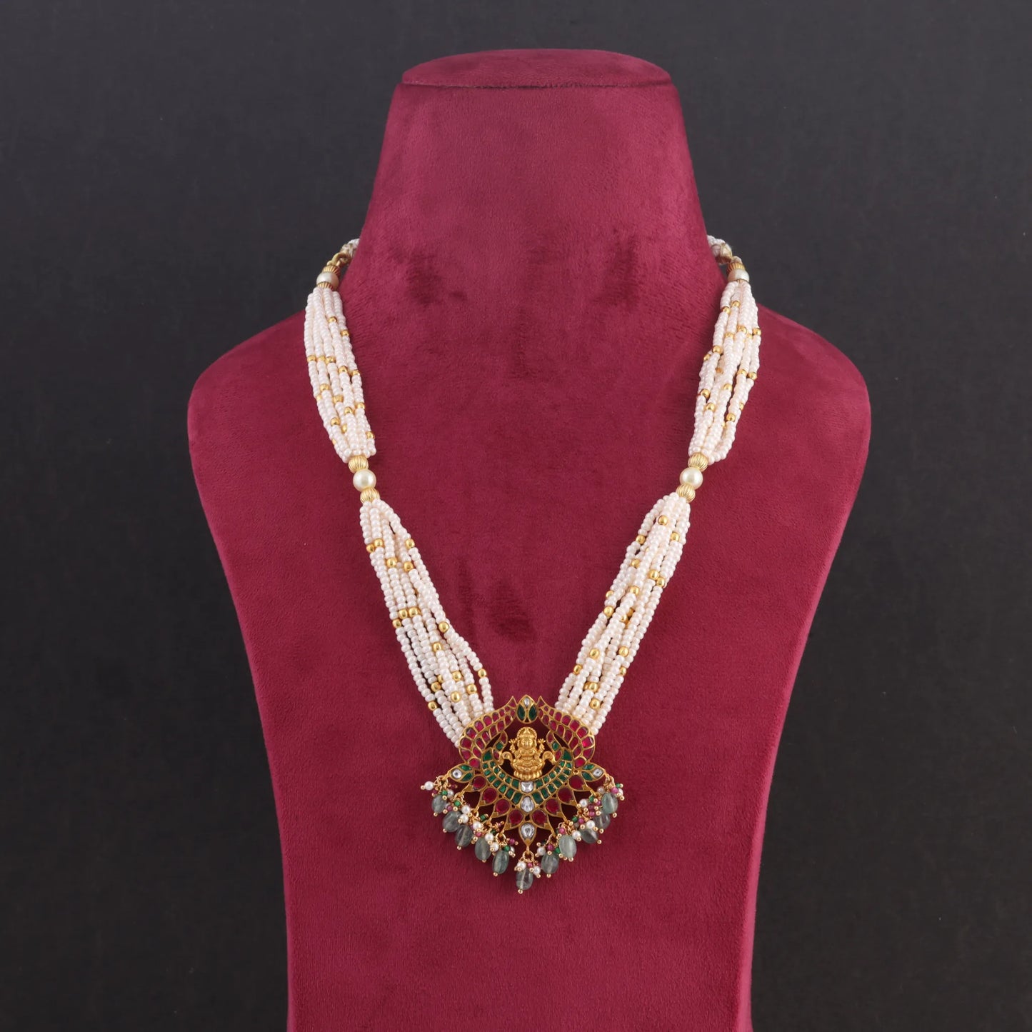 Elegant Nakshi Jadau Kundan Lakshmi Long Necklace