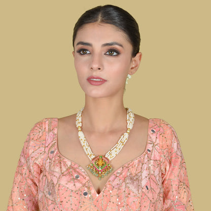 Elegant Nakshi Jadau Kundan Lakshmi Long Necklace