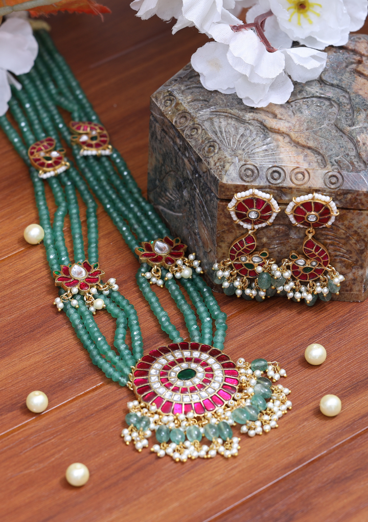 Vindhya Jadau Kundan royal Necklace Earring Set