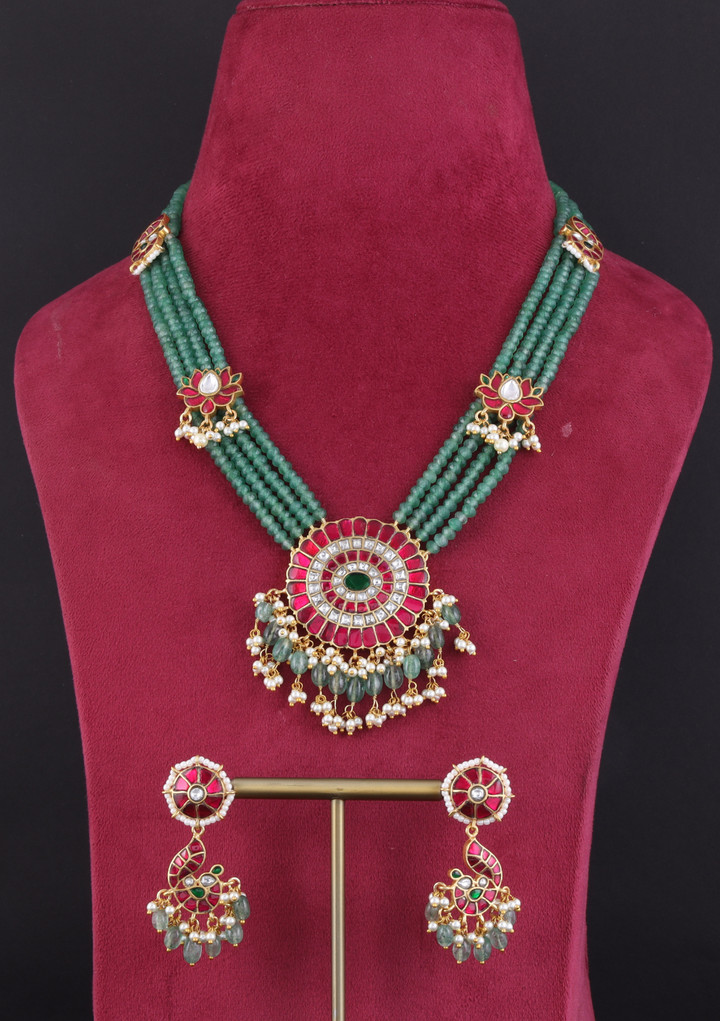 Vindhya Jadau Kundan royal Necklace Earring Set